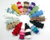 2pc, 8cm, 4 Layer Multi Coloured Cotton Tassel