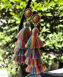 2pc, 8cm, 4 Layer Multi Coloured Cotton Tassel
