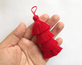2pc, 8cm, 4 Layer Multi Coloured Cotton Tassel