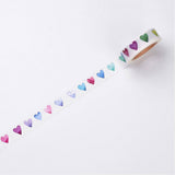 CLEARANCE!!! - 1 roll (50m/roll), 15mm, Heart, Decorative Adhesive Tape in White