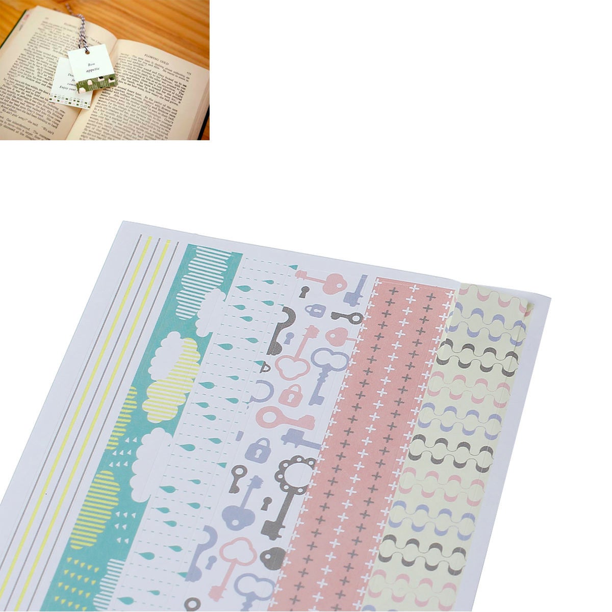 CLEARANCE!!! - 1 Sheet, Deco Stickers Rectangle, Maze/Cloud Pattern