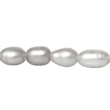 1 Strand(approx 80 Pcs), 5mmx3mm, Grade A Natural Freshwater Cultured Pearl In Gray