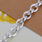 1pc, 20.32cm Brass Cross Chain Cable Chain Bracelet with Lobster Clasps and Heart Charm in Silver