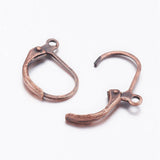 10pcs (5pairs), 15x10mm, Brass Lever Back Hoop Earrings, Nickle Free, Red Copper