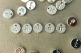 1pc , 10mm, Alphabet /small Letter Pendant / Charm In Silver