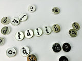 1pc , 10mm, Alphabet / Small Letter Pendant / Charm in Antique Silver