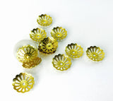 10pcs, 13mm, Raw Brass Bead Caps