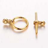 2sets, 12mm dia., Tibetan Style Toggle and Tbars, Lead Free / Cadmium Free / Nickel Free, Golden