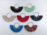 2pc, 5cm, Cotton Tassels In Round Metal Loop / Ring