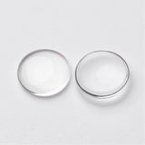 10pcs, 20mm, Transparent Dome Glass Cabochons, Half Round, Clear