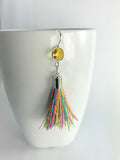 2pc 40mm Beautiful Multi-Colour Silk Tassel In Silver Cap