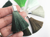 2pcs, 50mm Beautiful Silk Tassel With Silver Cap III