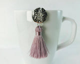 2pcs, 40mm, Beautiful Silk Tassel With Silver Jump Ring In Blue And Green Shades