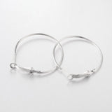 4pcs (2pairs) / 10pcs (5pairs) , 35mm x 1mm, Iron Hoop Earring in Platinum