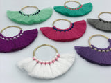 2pc, 5cm, Cotton Tassels In Round Metal Loop / Ring III