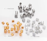 100pcs, 2x2mm (Hole: 1mm), Brass Crimp Beads, Column -- Choose your colour