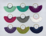 2pc, 5cm, Cotton Tassels In Round Metal Loop / Ring III