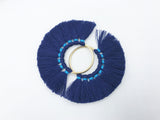 2pc, 5cm, Cotton Tassels In Round Metal Loop / Ring III