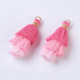 2pcs, 4,3 cm, Small 3 Layer Multi Coloured Cotton Tassel