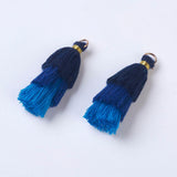 2pcs, 4,3 cm, Small 3 Layer Multi Coloured Cotton Tassel