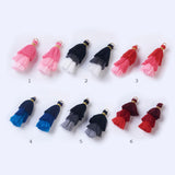 2pcs, 4,3 cm, Small 3 Layer Multi Coloured Cotton Tassel
