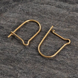 1 Pair (2pcs), 16x10x0.6mm, 18K Gold Plated Sterling Silver Hoop Earring Components in Golden