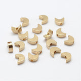 10pcs, 7x5.5x2.5mm , Brass Beads, Nickel Free, Moon, Unplated