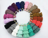 1pc, 8cm 3 Layer Single Coloured Cotton Tassel - Choose your colour