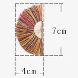 2pc, 7cm, Cotton Tassels In Gold Coloured Semi Circle Copper Crimp
