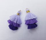 2pcs, 3.5cm, Mini 3 Layer Multi Coloured Cotton Tassel IV