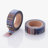 CLEARANCE!!! - 1 Roll (10m/roll), 15mm, Retro Theme Decorative Adhesive Tape, DarkBlue