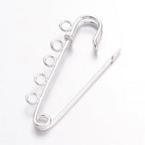 5pcs ,  16x50mm , Iron Kilt Pins Brooch Findings, Platinum Color