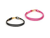 1pc, PU Leather Cord European Style Double Layer Charm Bracelets wit Gold Plated Clasp 19.5cm(7 5/8") long