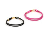 1pc, PU Leather Cord European Style Double Layer Charm Bracelets wit Gold Plated Clasp 19.5cm(7 5/8