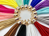 2pc 85mm Suede Tassels /tassel In Gold Cap - Choose Your Colour