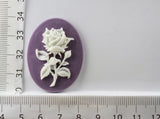 2pcs, Flower Cameo Resin Cabochon
