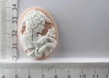 2pcs, Lady Cameo Resin Cabochon