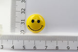 5pcs, Approx 18mm Smiley Flatback Resin with Rhinestones