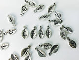 1pc , 7x15mm, Leaf Alphabet /Capital Letter Pendant / Charm in Antique Silver