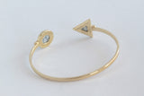 1pc,  Geometric Triangle and Round Faux Marble White Howlite Bracelets & Bangle