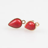 1 pair, 14mmx10mm , Red Water Droplet Shape Earring Base Earring Connector