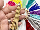 2pc 85mm Suede Tassels /tassel In Gold Cap - Choose Your Colour