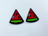 1 pair, Stud Earrings Women Girl Cute Cartoon Watermelon Acrylic Ear Stud Earrings Punk Jewelry