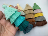 1pc, 14cm, 5 Layer Multi Coloured Cotton Tassel