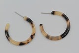 1 Pair (2pcs), Small, 30mm x 3mm, High Quality Acetic Acid Resin Acrylic Thin Round Smooth Earring Base