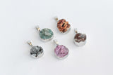 1pc, 23~28x14~17x7~14mm, Platinum Plated Dyed Flat Round Natural Agate Pendants, with Iron Pinch Bails and Alloy Findings