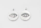 2 pcs, 20mm Zinc alloy Eye Pendant Charm Cabochon Setting in Burnished silver