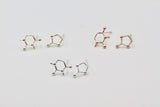 1 Pair, Copper Molecule Ear Stud Components - Choose Your Colour