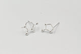 1 Pair, Copper Molecule Ear Stud Components - Choose Your Colour