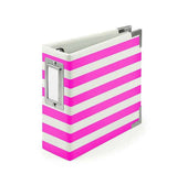 CLEARANCE!!! - 1 pc, 4x4in, American Crafts We R Memory Keepers Instagram Albums in Neon Pink Stripes